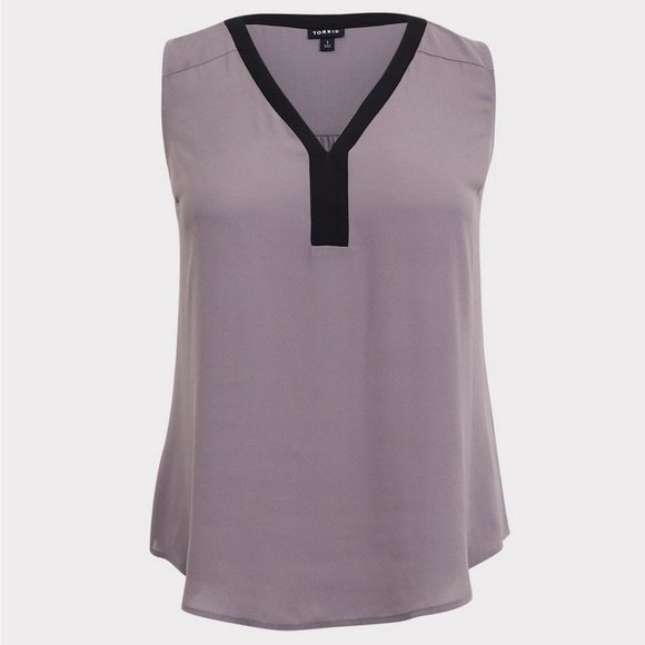 Torrid Size 2 - Georgette Tank - Dark Pearl Grey - Picture 4 of 4